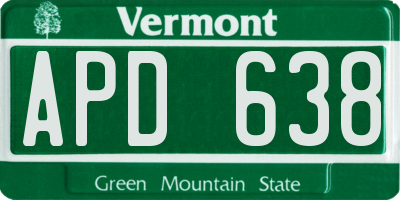 VT license plate APD638