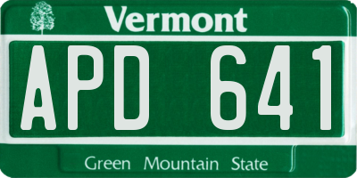 VT license plate APD641