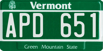 VT license plate APD651