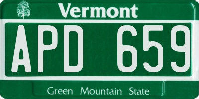 VT license plate APD659