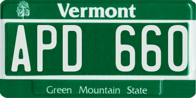 VT license plate APD660