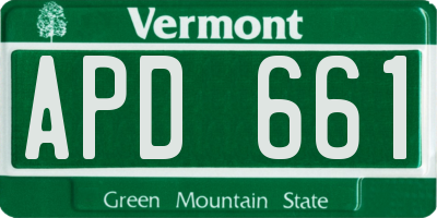 VT license plate APD661