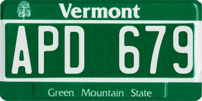 VT license plate APD679