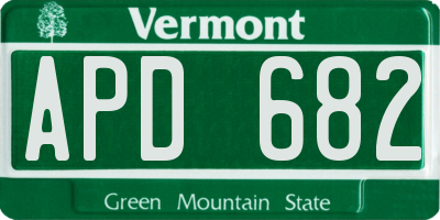 VT license plate APD682