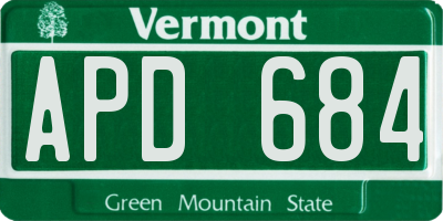 VT license plate APD684