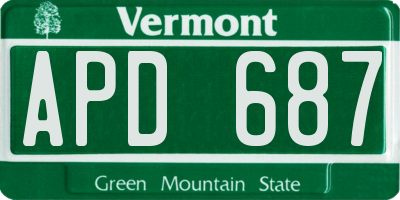 VT license plate APD687