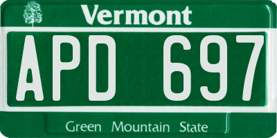 VT license plate APD697
