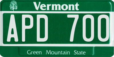 VT license plate APD700
