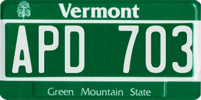 VT license plate APD703