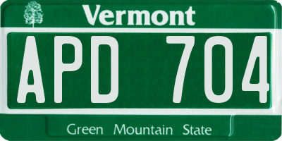 VT license plate APD704