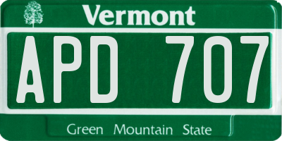 VT license plate APD707