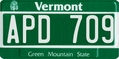 VT license plate APD709