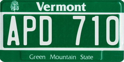 VT license plate APD710