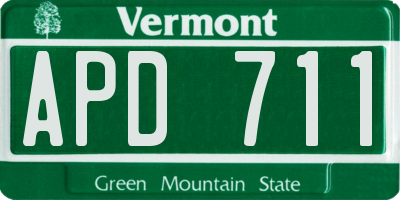 VT license plate APD711