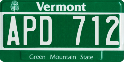 VT license plate APD712