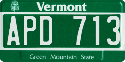 VT license plate APD713