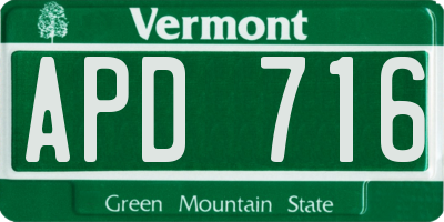 VT license plate APD716