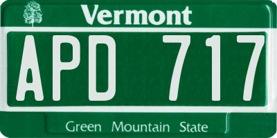 VT license plate APD717