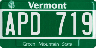 VT license plate APD719