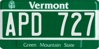 VT license plate APD727