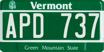 VT license plate APD737