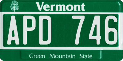 VT license plate APD746