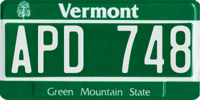 VT license plate APD748
