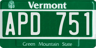 VT license plate APD751