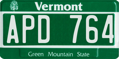 VT license plate APD764