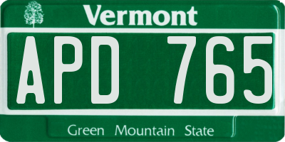 VT license plate APD765