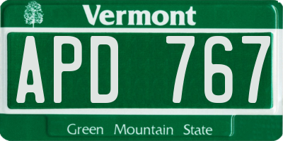 VT license plate APD767