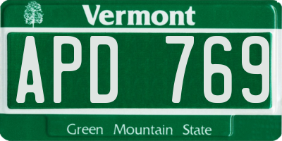 VT license plate APD769