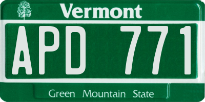 VT license plate APD771