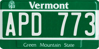 VT license plate APD773