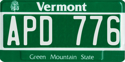 VT license plate APD776