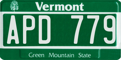 VT license plate APD779