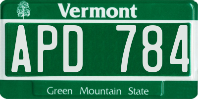 VT license plate APD784