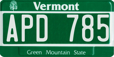 VT license plate APD785