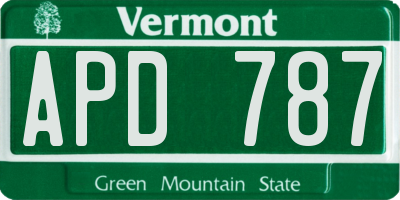 VT license plate APD787