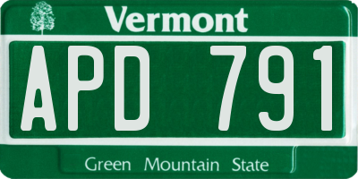 VT license plate APD791