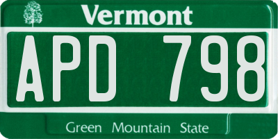 VT license plate APD798