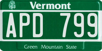VT license plate APD799