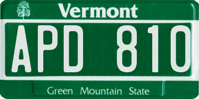 VT license plate APD810