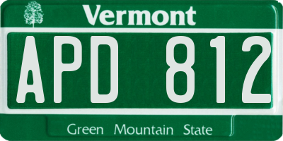 VT license plate APD812