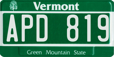VT license plate APD819