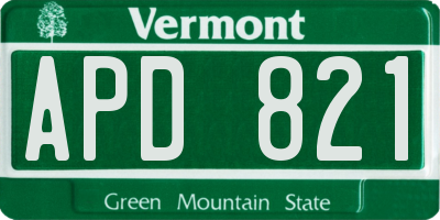 VT license plate APD821