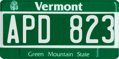 VT license plate APD823