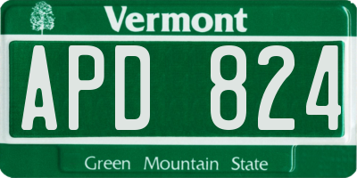 VT license plate APD824