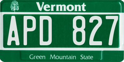 VT license plate APD827