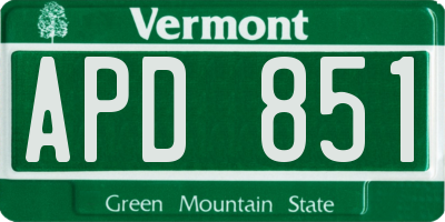 VT license plate APD851